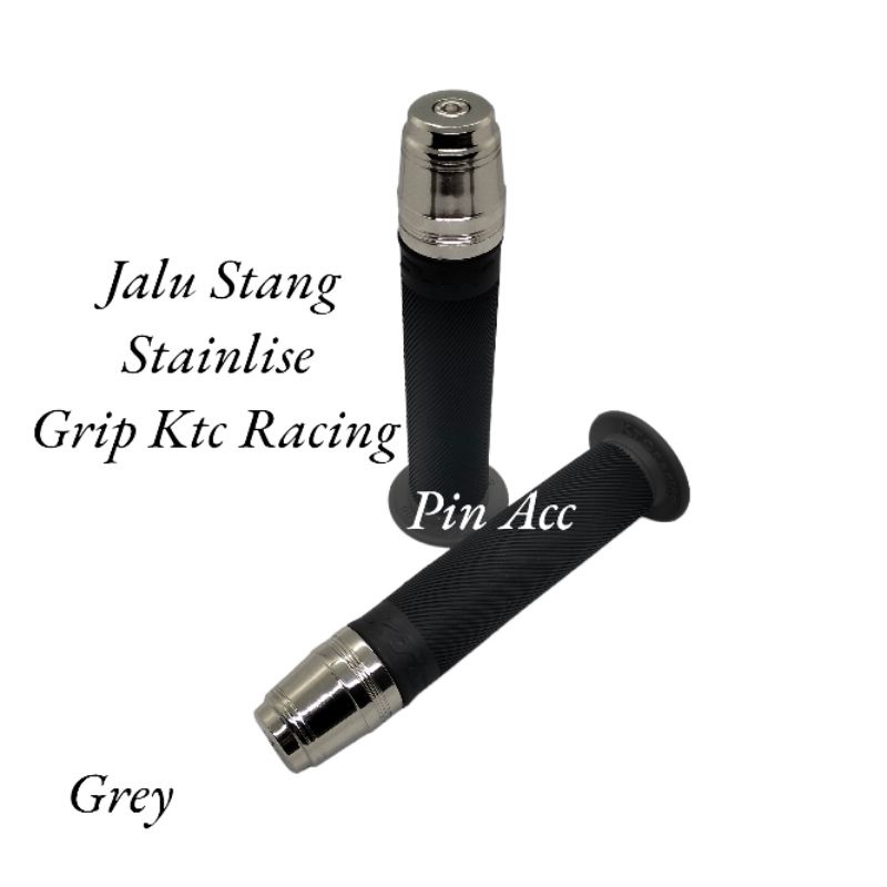 Paket Grip Variasi Ktc racing+Jalu stang Stainlise Anti karat 100% Stainlise Mio sporty Mio Smile Mio Soul Mio GT Fino Xeon Beat Scoopy Vario Dill universal motor