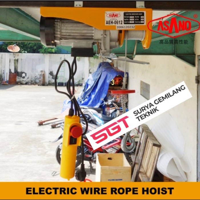 Electric Hoist Asano Aeh-0620 / Katrol Elektrik 600 Kg Seling 20 Meter