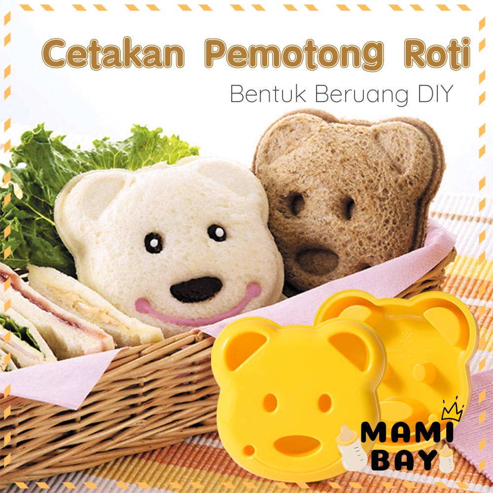 Mamibayi Cetakan Pemotong Roti Sandwich Bento Rice Mold Bentuk Beruang DIY