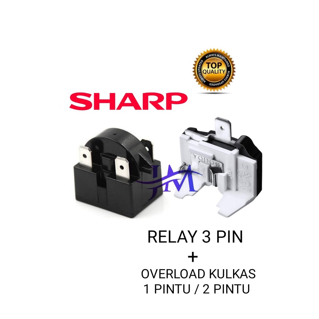 [ BISA COD ] Relay 3 Pin + Ptc Overload Kulkas 1 pintu / 2 pintu SHARP