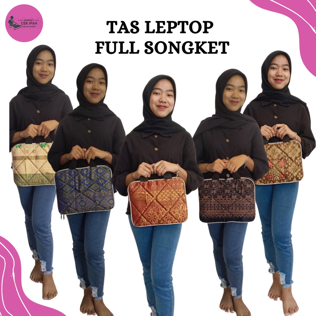 Tas Leptop Full Songket Khas Palembang - Yoko Songket