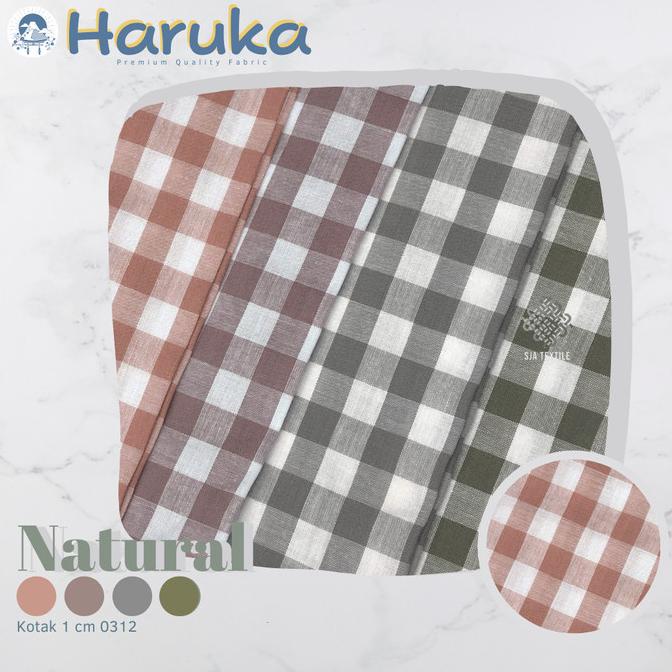 Sw Kain Katun Haruka 0312 By Sja Textile ( Motif Kotak 1 Cm ) Kain Murah