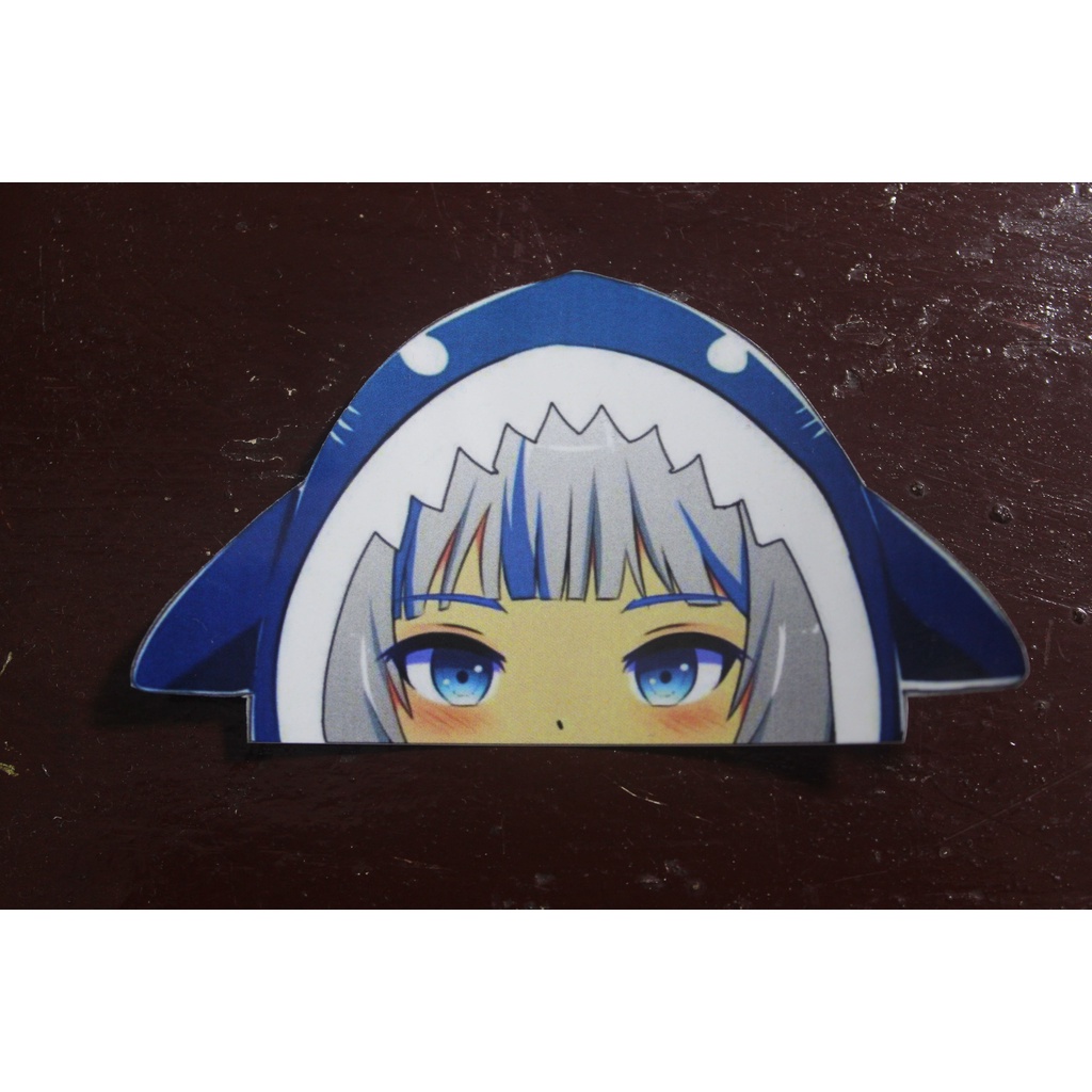 Stiker Vinyl - Gawr Gura Peeker