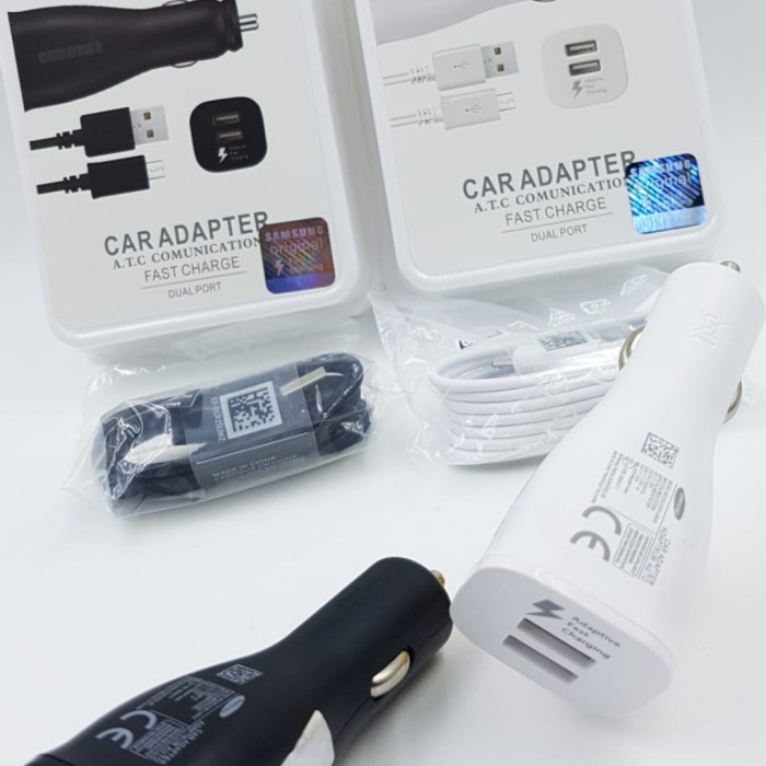 Carger Mobil Car Charger Samsung Dual Port USB  Fast Charging Type C multifungsi B1Y5 NEW TERMURAH t