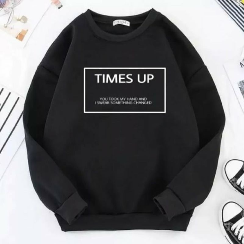 Sweater Hoodie Times Up FIT XL OVER SIZE BAHAN FLEECE PREMIUM Sweater Hoodie Wanita Sweater Hoodie Cewek Sweater Imlek Sweater Idul Fitri Sweater lebaran sweater abg sweater oblong remaja sweater remaja