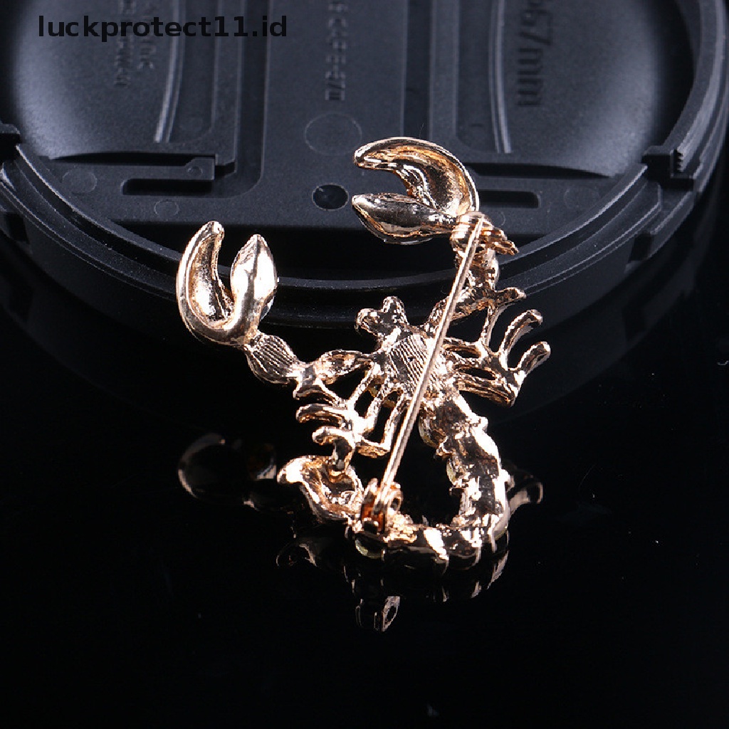 /Fashion Hot// Fashion// Bersinar Kristal Syal Bros Berlian Imitasi Bros Hewan Scorpion Bros Pin.