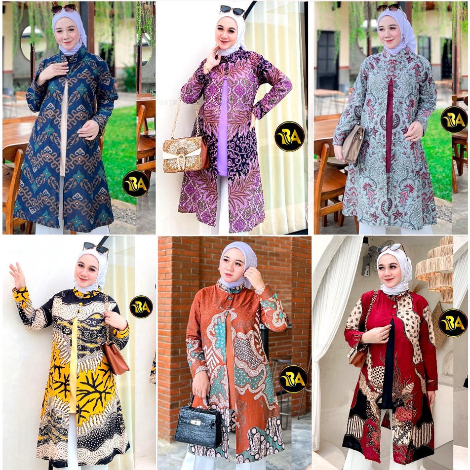 BAJU BATIK WANITA ATASAN BATIK KERJA KANTOR WANITA SIZE M L XL XXL