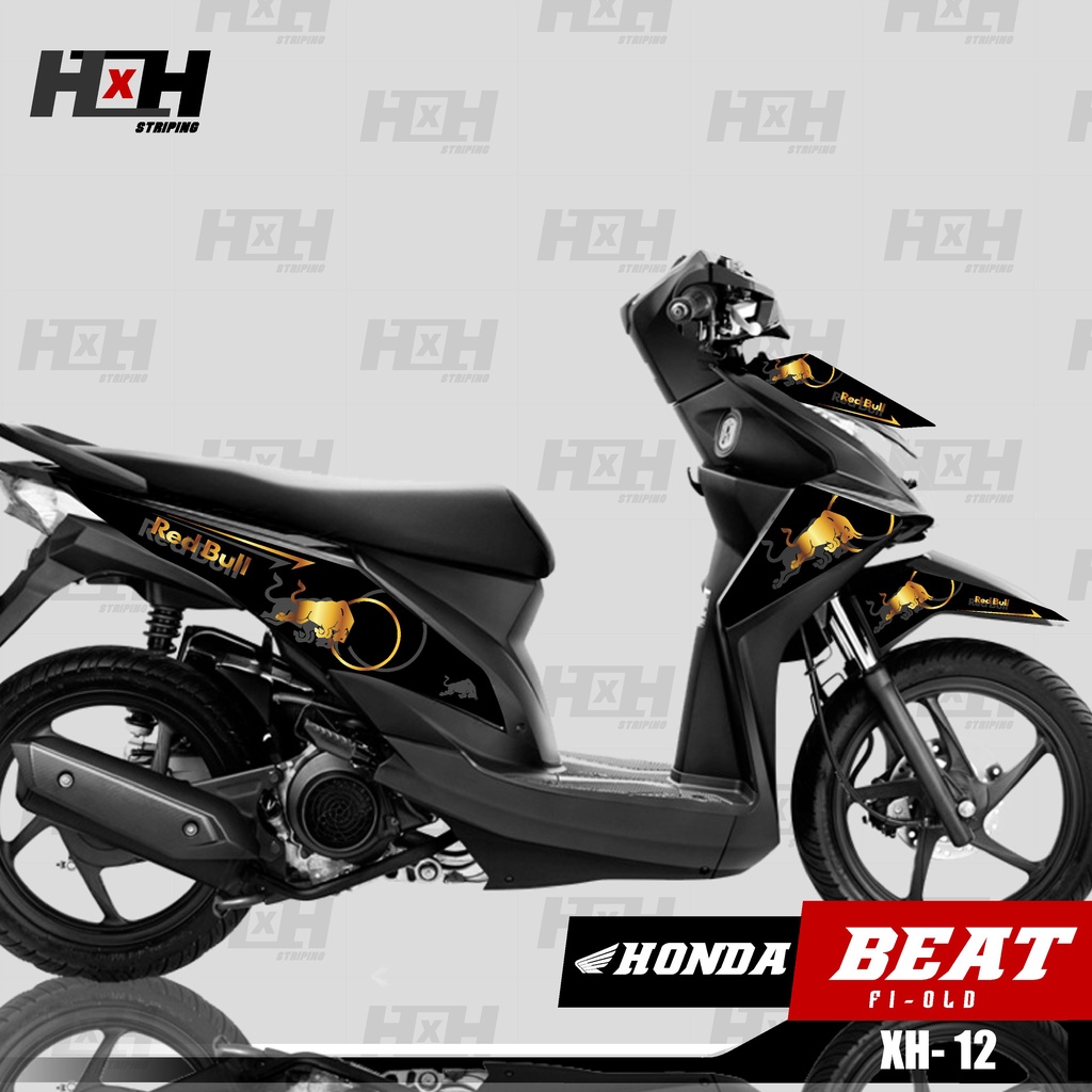 Stiker Striping Beat FI Old - Sticker List Variasi Honda Beat FI lama XH-12 RedBull