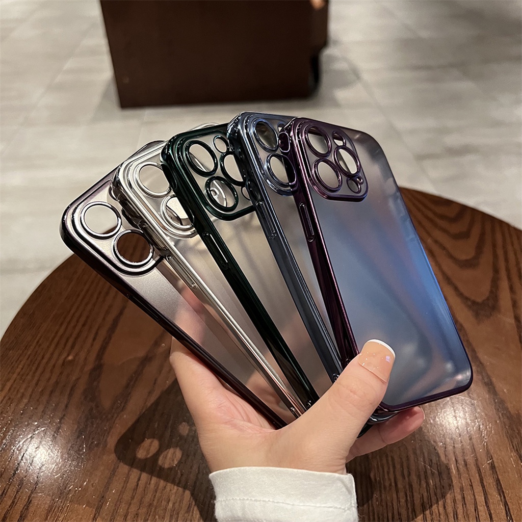 Premium matte TPU soft case iPhone 14 Pro Max14 Plus case Iphone13 11 12 Pro Max Kamera Mewah Sepenuhnya Tertutup shockproof protection phone case