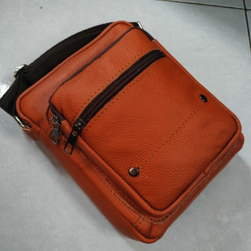 Tas hp selempang kulit asli Garut merk ROZZER RS4