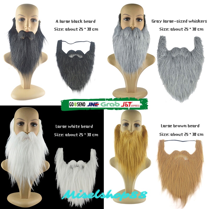 Jenggot Palsu fake beard Panjang Untuk Kostum Cosplay halloween