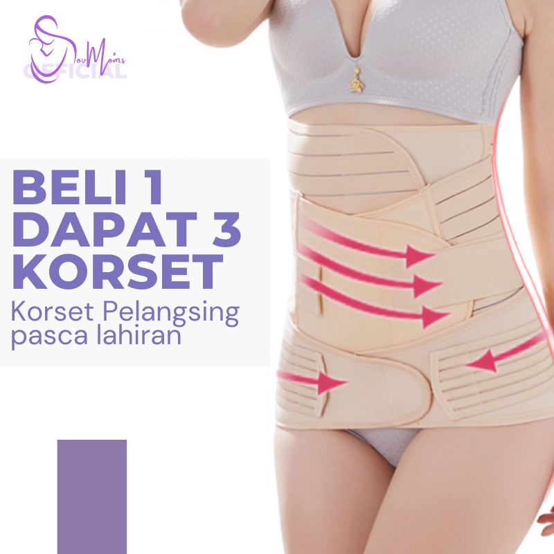 Corset Perut Ibu Pasca Melahirkan Maternity Centing Pembakar Lemak Pengecil Perut Buncit Korset Melahirkan Wanita Jumbo PostPartum Korset Perut Kendur Korset Stagen 3 in 1 Original Premium Terbaru Terlaris Termurah