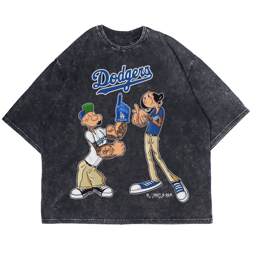 Patternmerch "Dodgers popeye and olive" Oversize T-shirt | washed tee | kaos vintage