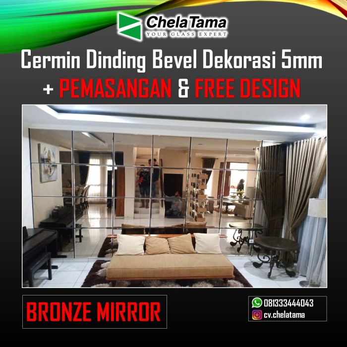 KACA CERMIN DEKORASI BRONZE MIRROR