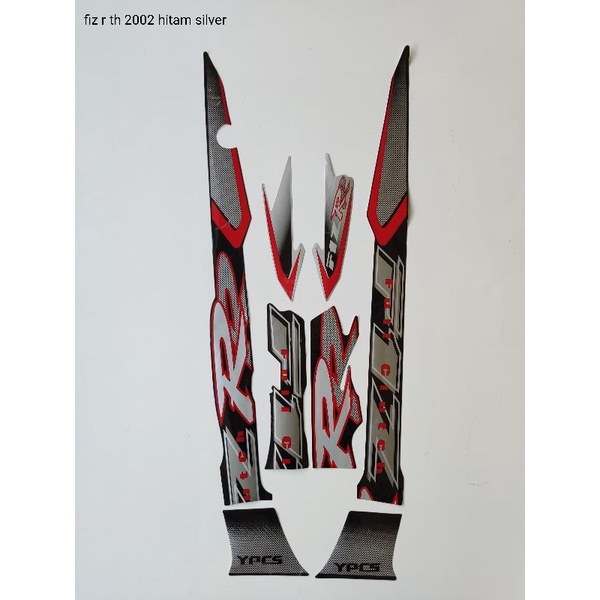 STRIPING ORI YAMAHA FIZ R Th 2002) Hitam Silver