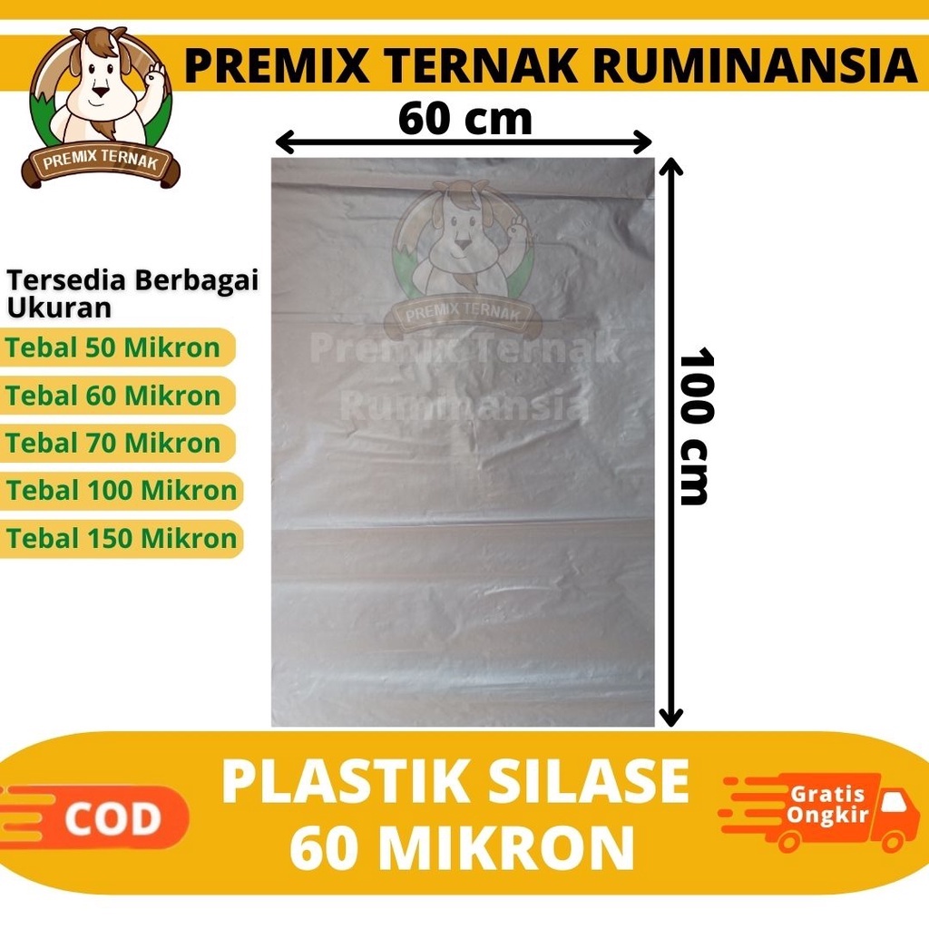 PLASTIK SILASE TEBAL 60 MIKRON | Tempat/Wadah Penyimpanan Fermentasi Pakan Ternak | Ketebalan 50 Mik