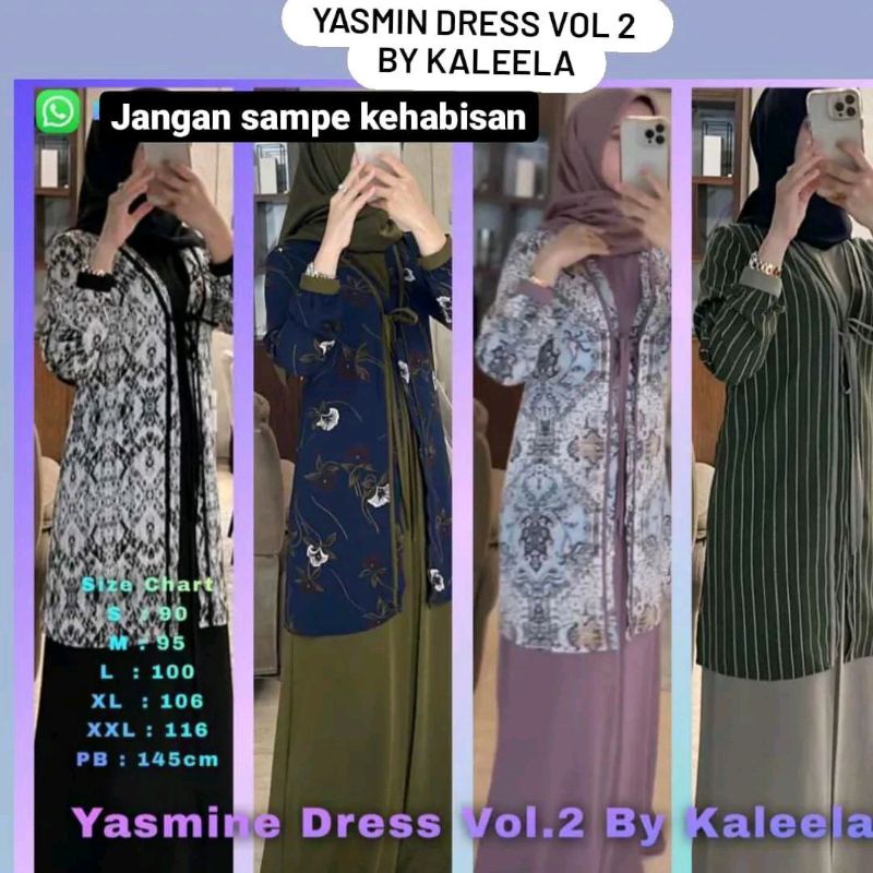 yasmine yasmin new motif warna lavender dress by kaleela gamis terbaru