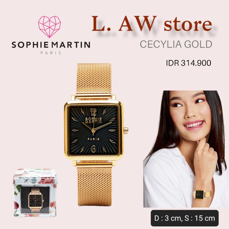 JAM TANGAN WANITA SOPHIE MARTIN PARIS CECYLIA GOLD