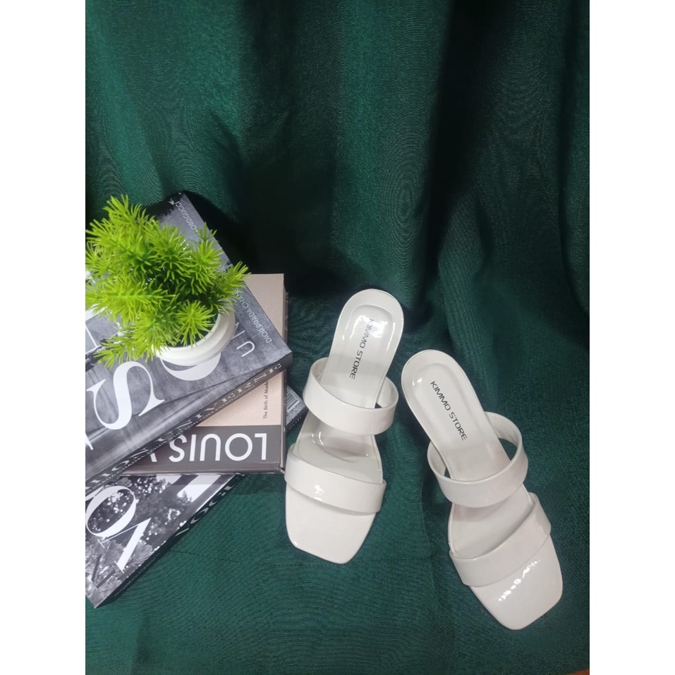 sandal hak kaca wanita 5 cm ban 2