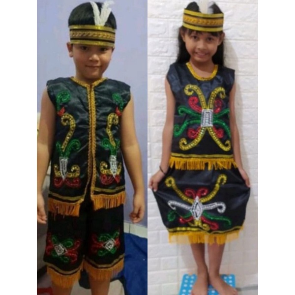 Baju Adat Dayak Anak Laki Perempuan Cewek Cowok