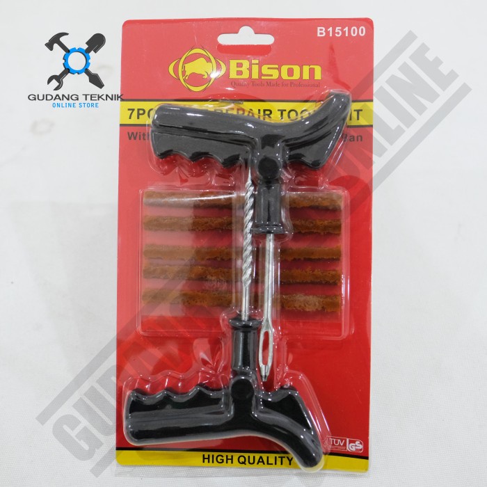 Alat Tambal Ban Tubles 1 SET isi 7 Pcs B15100 BISON / Tire Repair Kit Tambal Ban Tubeless BISON  1 SET 7pcs B15100