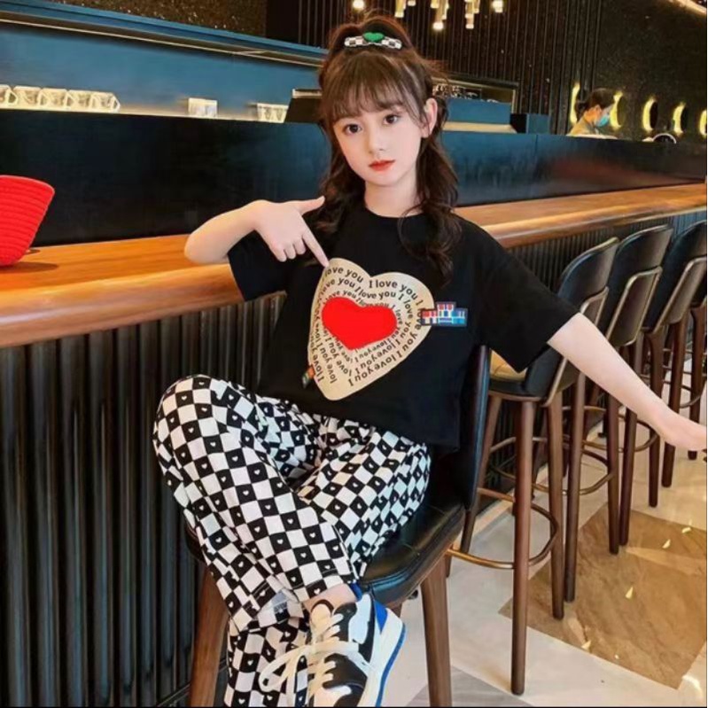 Promo setelan anak perempuan motif love usia 1-5 tahun baju anak perempuan pakaian anak perempuan setelan anak perempuan setelan kulot