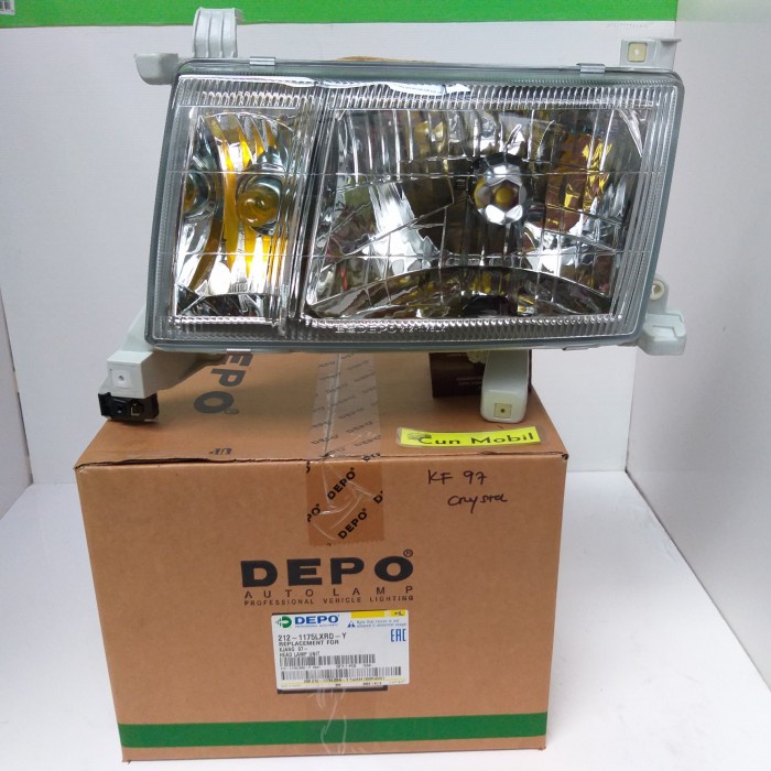 Head lamp lampu besar Kijang KAPSUL 97-99 + foglamp KRISTAL kiri DEPO