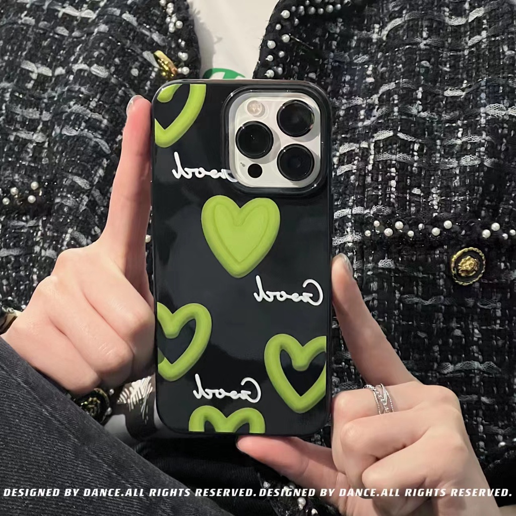 IPHONE Ins Pola Hati Cocok Untuk Iphone14 14pro 14Plus 14prm Iphone13 13pro 13prm Iphone11 7Plus 8Plus Xr XS 12 Pro Max Empat Sudut Casing Ponsel Tahan Guncangan