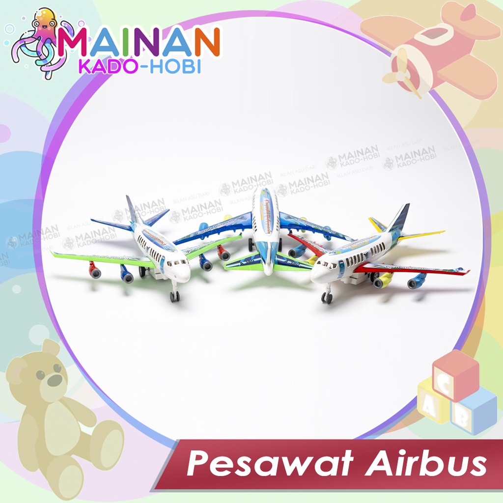 MAINAN DIECAST ANAK MINIATUR PESAWAT TERBANG AIRBUS