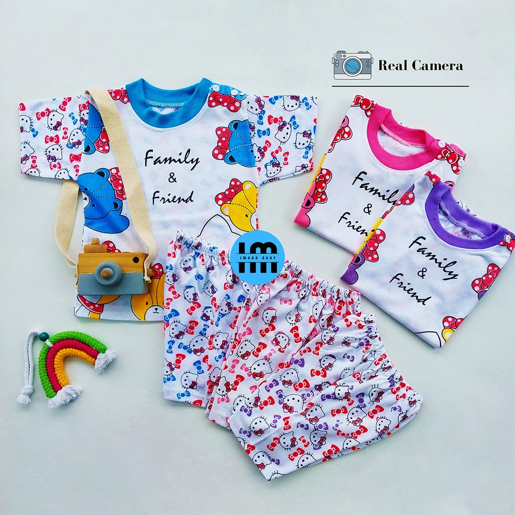 SETELAN BAJU BAYI PEREMPUAN KAOS BAYI OBLONG 3-12 BULAN