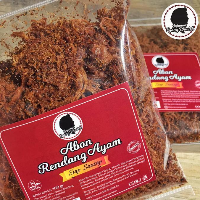 

ABON RENDANG DAGING AYAM SUWIR SUIR KERING MEREK JAJANAN EYANG WIWIEK