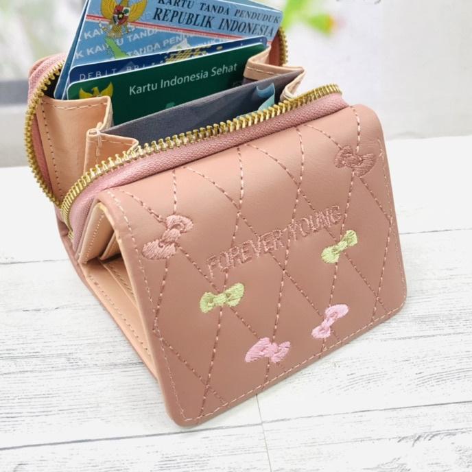 GRATIS ONGKIR✅COD DOMPET WANITA LIPAT RESLETING BORDIR KOREAN STYLE. DOMPET KECIL WANITA. DOMPET FOR