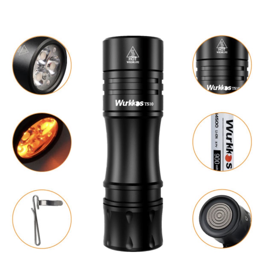 Wurkkos TS10 1400 Lumens 130 Meter LED aux Senter Flashlight