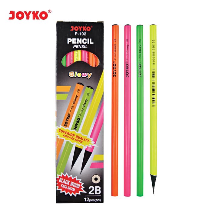 

JOYKO P-102 Pencil/Pensil Black Wood 2B LUSINAN