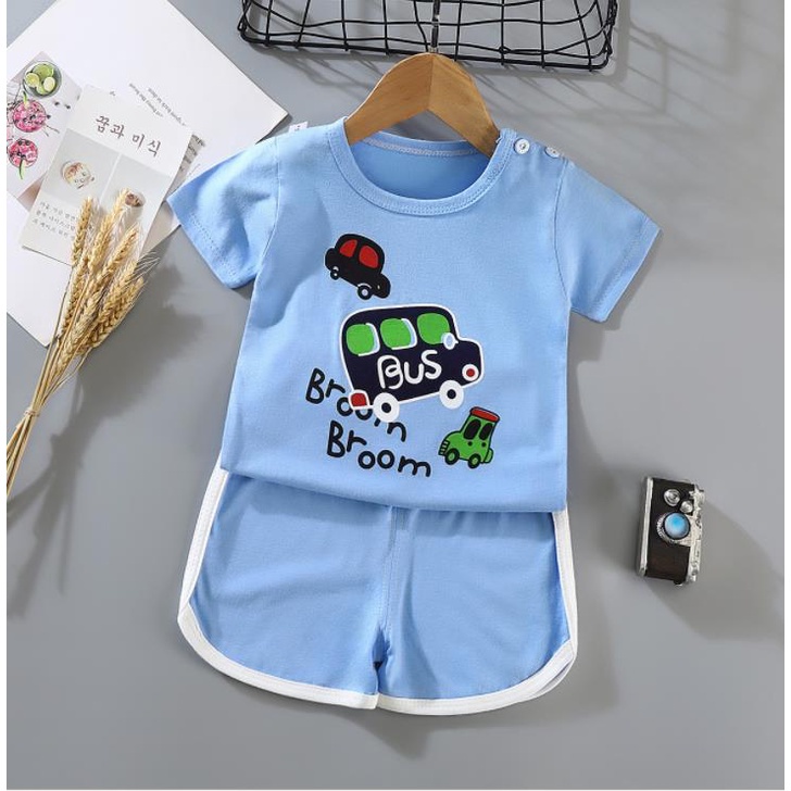 (NEA-NEF|NHB) Setelan Pendek HP Anak Celana Pendek Kaos Pendek Anak Import Motif Lucu