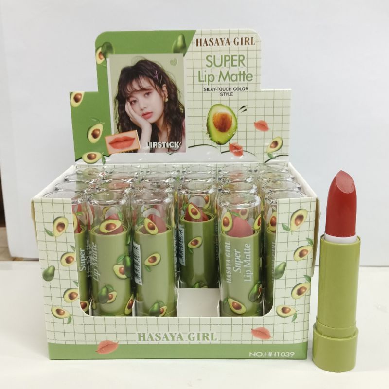 1 Bok isi 24 Pcs -  Lipstick Hasaya Girl Avocado Super Lip Matte HH1039