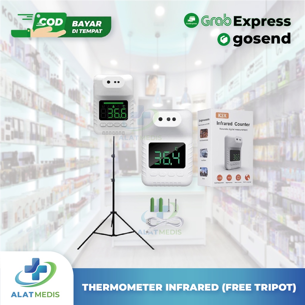 Jual Thermometer Infrared Standing Otomatis Non Kontak Termometer