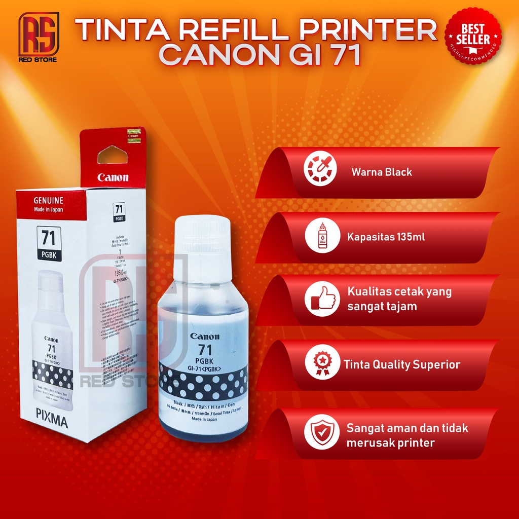 Tinta Canon Gi 71 Black For Printer G1020 G3020 G2020 G2060 G3060