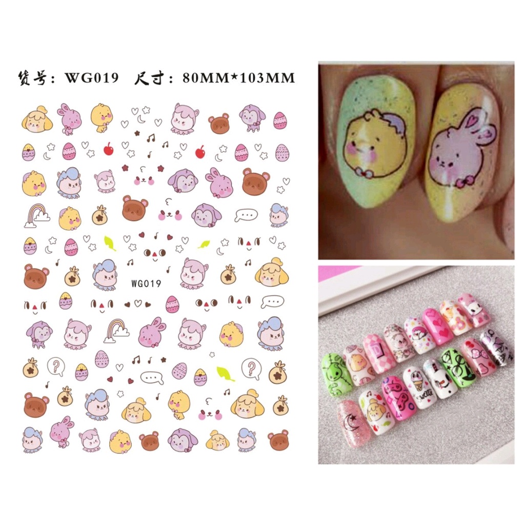 Sticker Kuku Unicorn Anak Nail Art Kutek Anak Tempelan Mainan Cewek Perempuan Balita