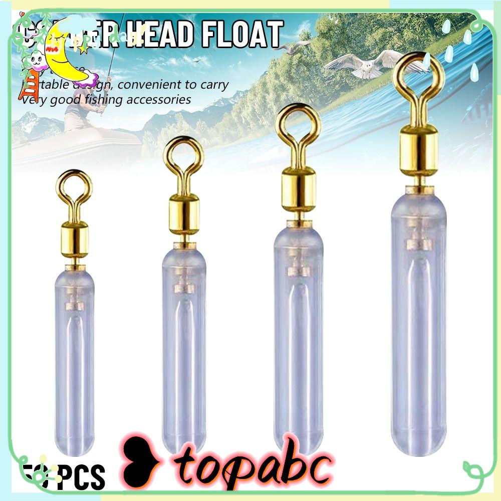 Top 50pcs Kepala Tembaga Pelampung Silikon Baru Rotasi 4ukuran boia Floating