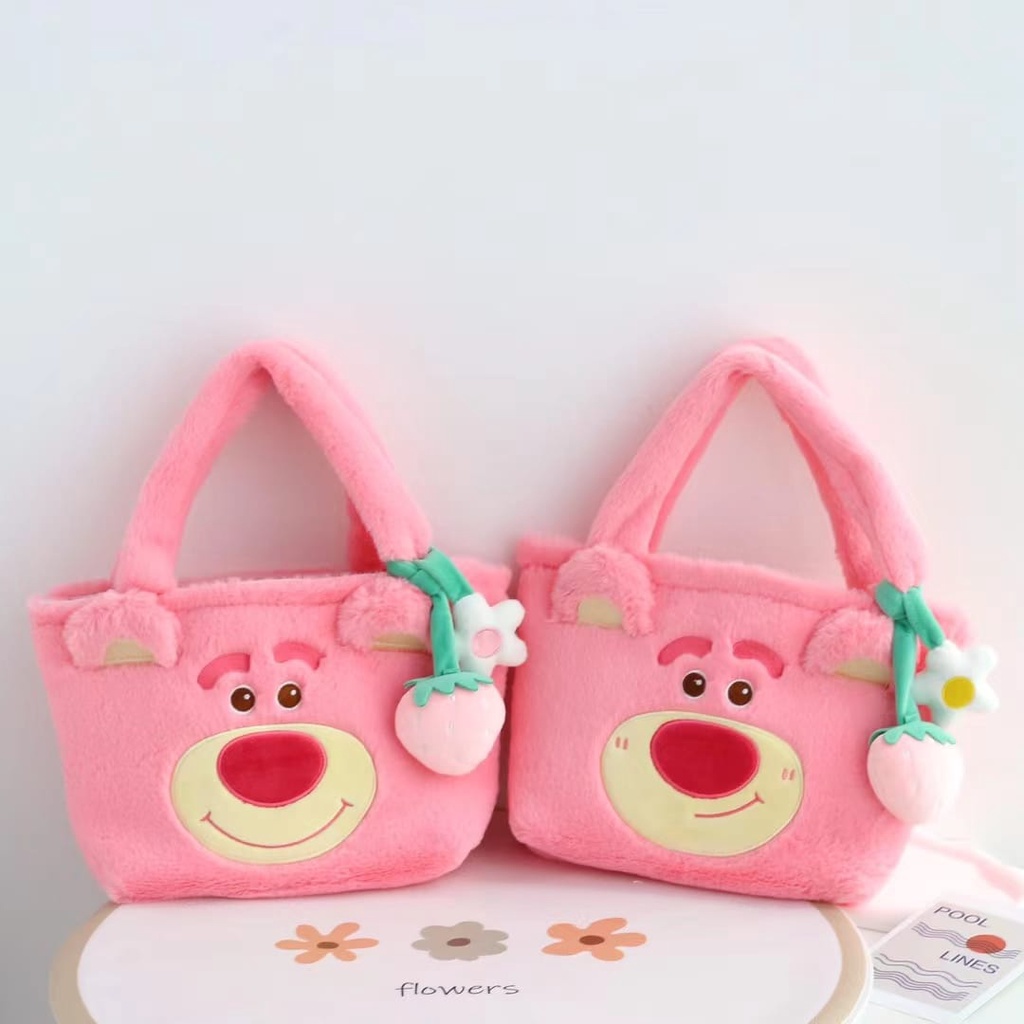 Tas Tote Lotso Wangi Starwberry Bahan Plush