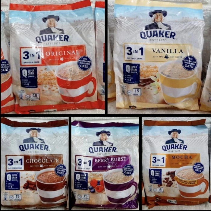 

[new] quaker 3in1 instant oat cereal drink - Vanila