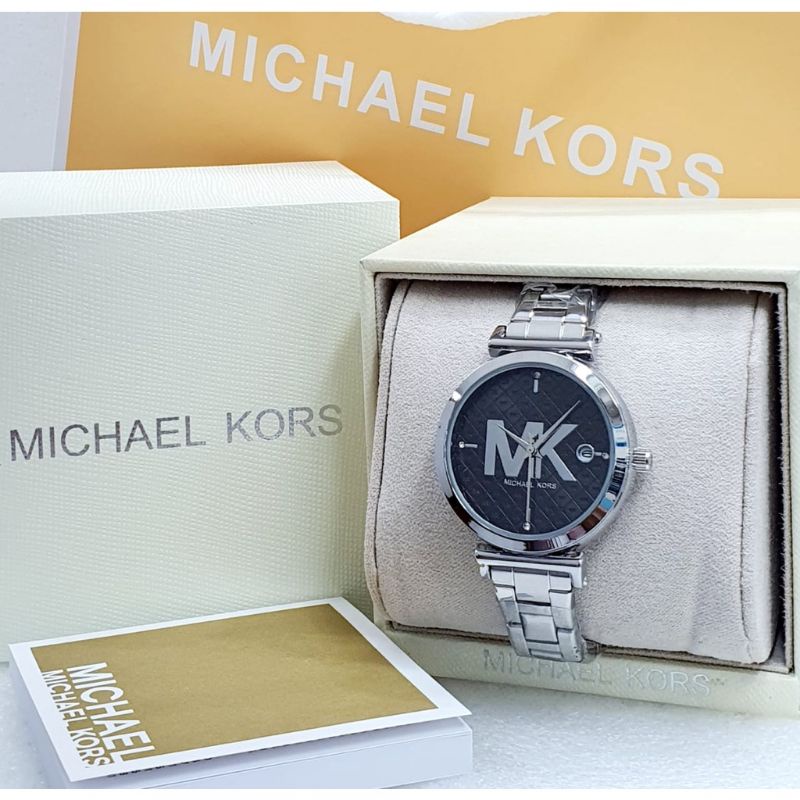 JAM TANGAN FASHION PRIA WANITA MK ABJAD FREE BOX DIAMETER 3,7 CM JAM TANGAN CEWEK COWOK MURAH