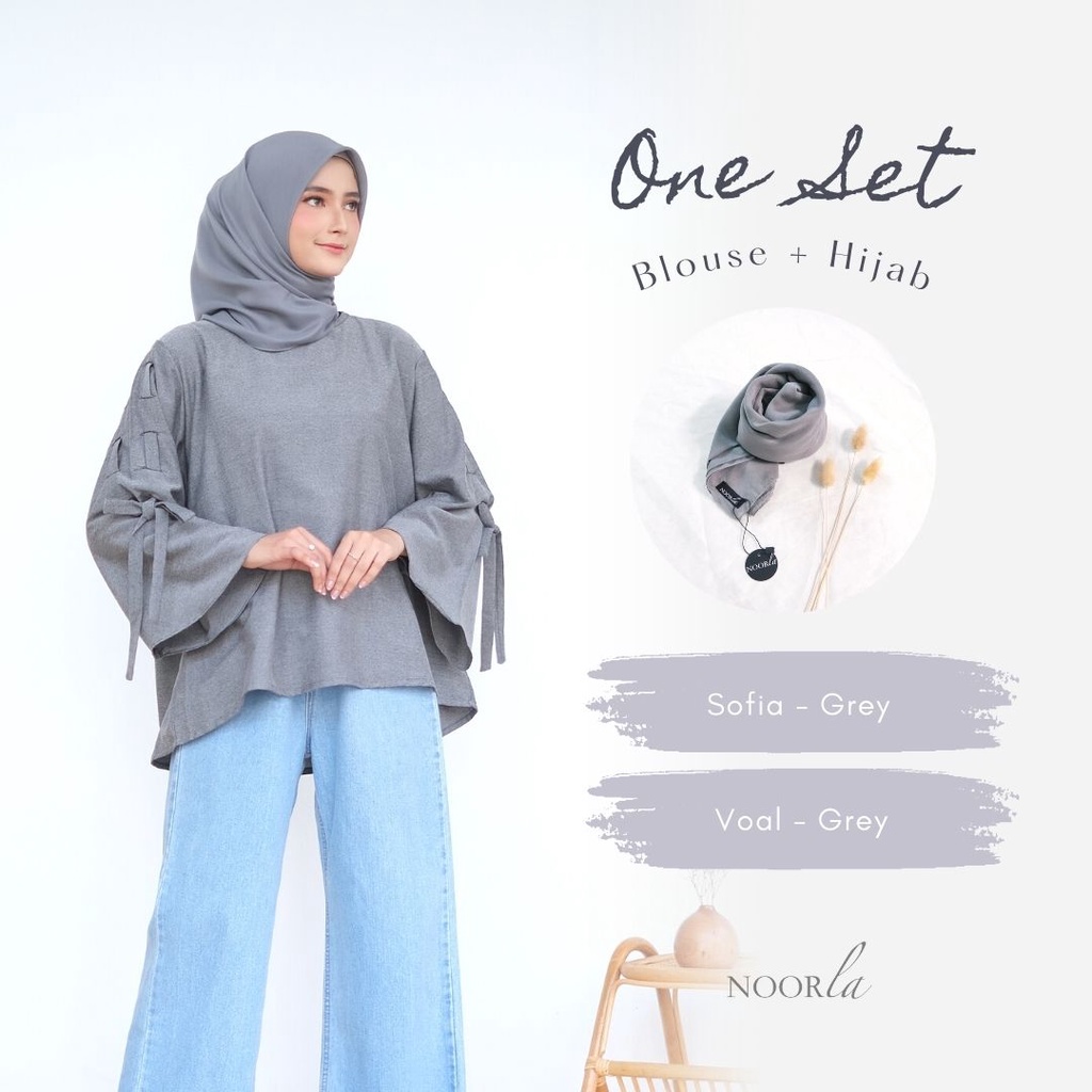 NOORLA - SOFIA BLOUSE SATU SET HIJAB / ATASAN / SHIRT / TUNIK