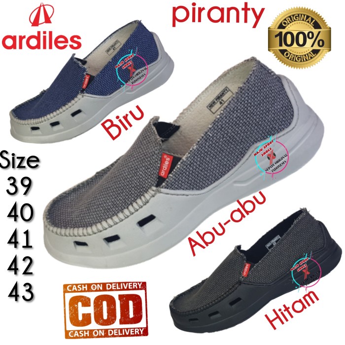 SEPATU SLIP ON ARDILES PIRANTY - Sepatu Ardiles Slip On Pria Hitam Original Ardiles - SEPATU ARDILES