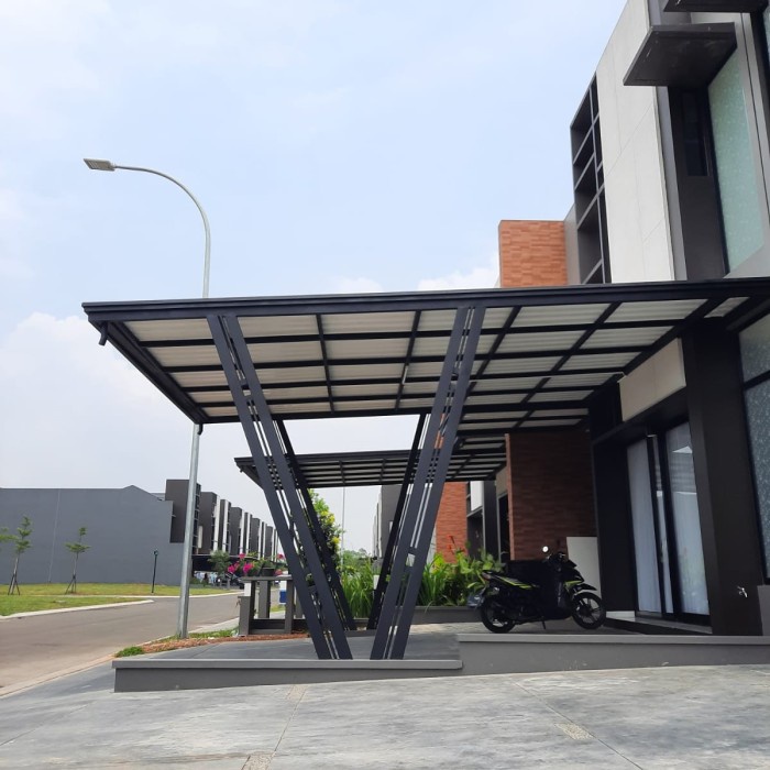 kanopi besi galvanis atap alderon minimalis modern