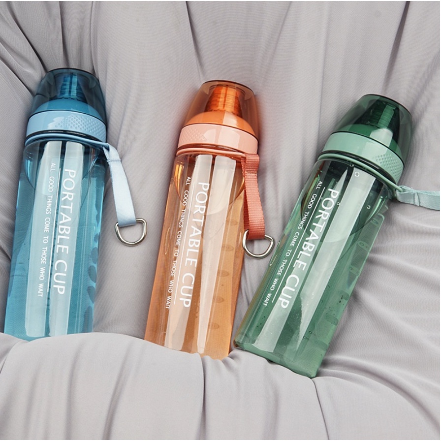 Botol Minum Portable Cup Premium Botol Air Minum Sport Travel Anak Sekolah Dewasa Kapasitas 600 ML Botol Minum Infuse Water