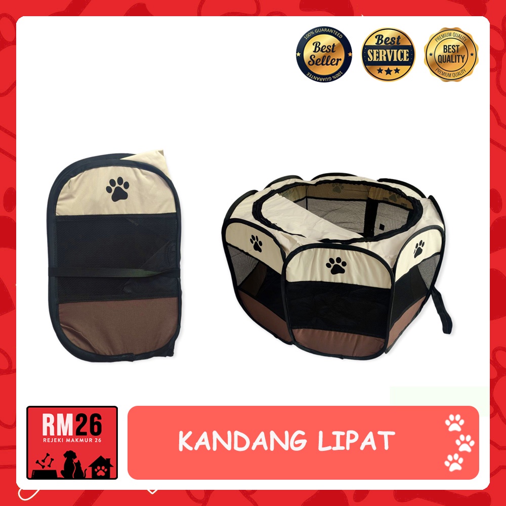 KANDANG LIPAT PORTABLE PAGAR TENDA ANJING KUCING