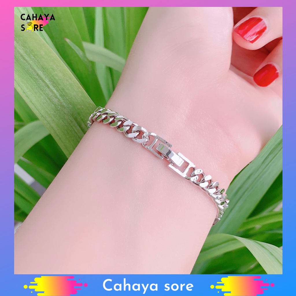 Gelang Xuping Silver Gelang Tangan Dewasa Model Rantai Permata Butterfly G54