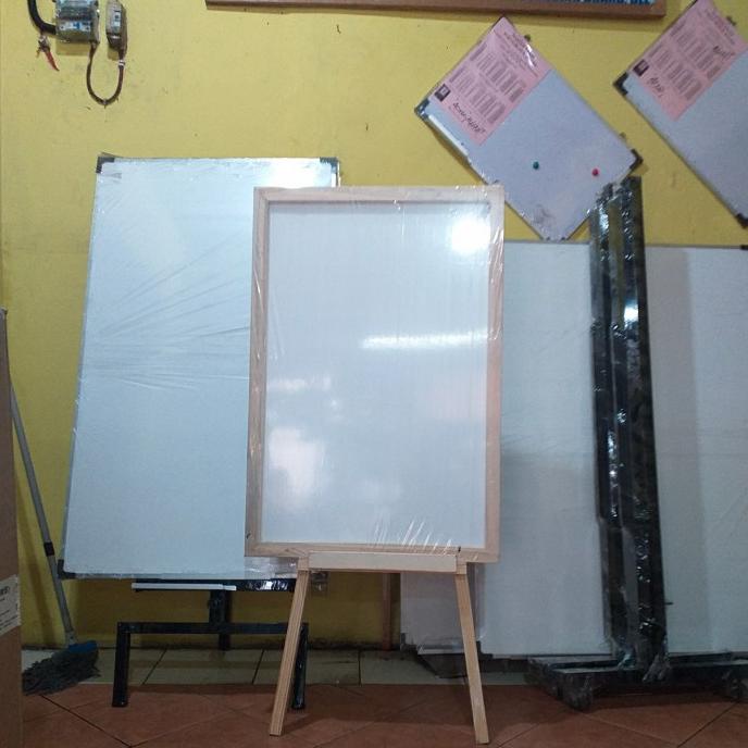 

papan tulis whiteboard Standing kayu n list kayu 60x90cm...